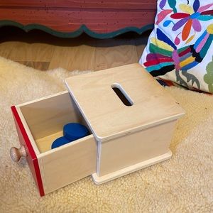 Montessori piggy bank wood slot game